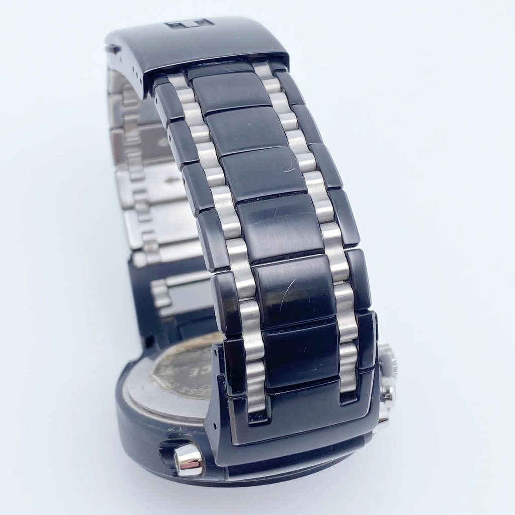 Back View Of Solid Back Case And Closed Stainless Steel Band Of Tissot T011.417.22.201.00 Watch Pre Owned Condition