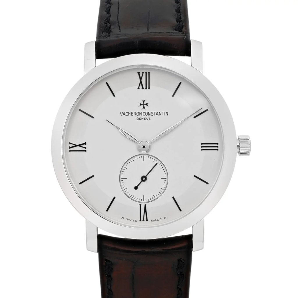Up Close Front Facing Picture Of Vacheron Constantin 81160/000G-9062 White Gold Watch Pre Owned Condition