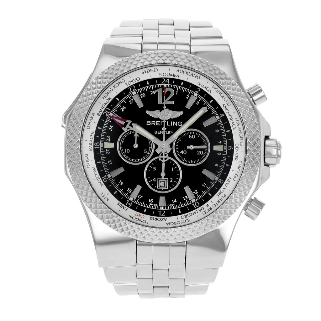 Front Full View Of Breitling A4736212/B919-998A Stainless Steel Watch Pre Owned Condition {Product Condition}