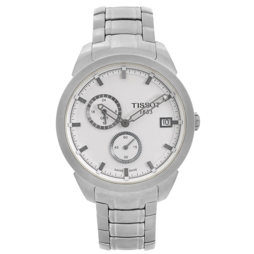 Front Full View Of Tissot T069.439.44.031.00 Titanium Watch Display Model Condition {Product Condition}