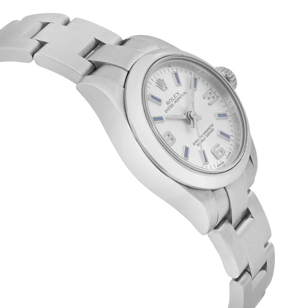 View Of Opposite Crown Facing Side Of Rolex 176200 Stainless Steel Watch Pre Owned Condition