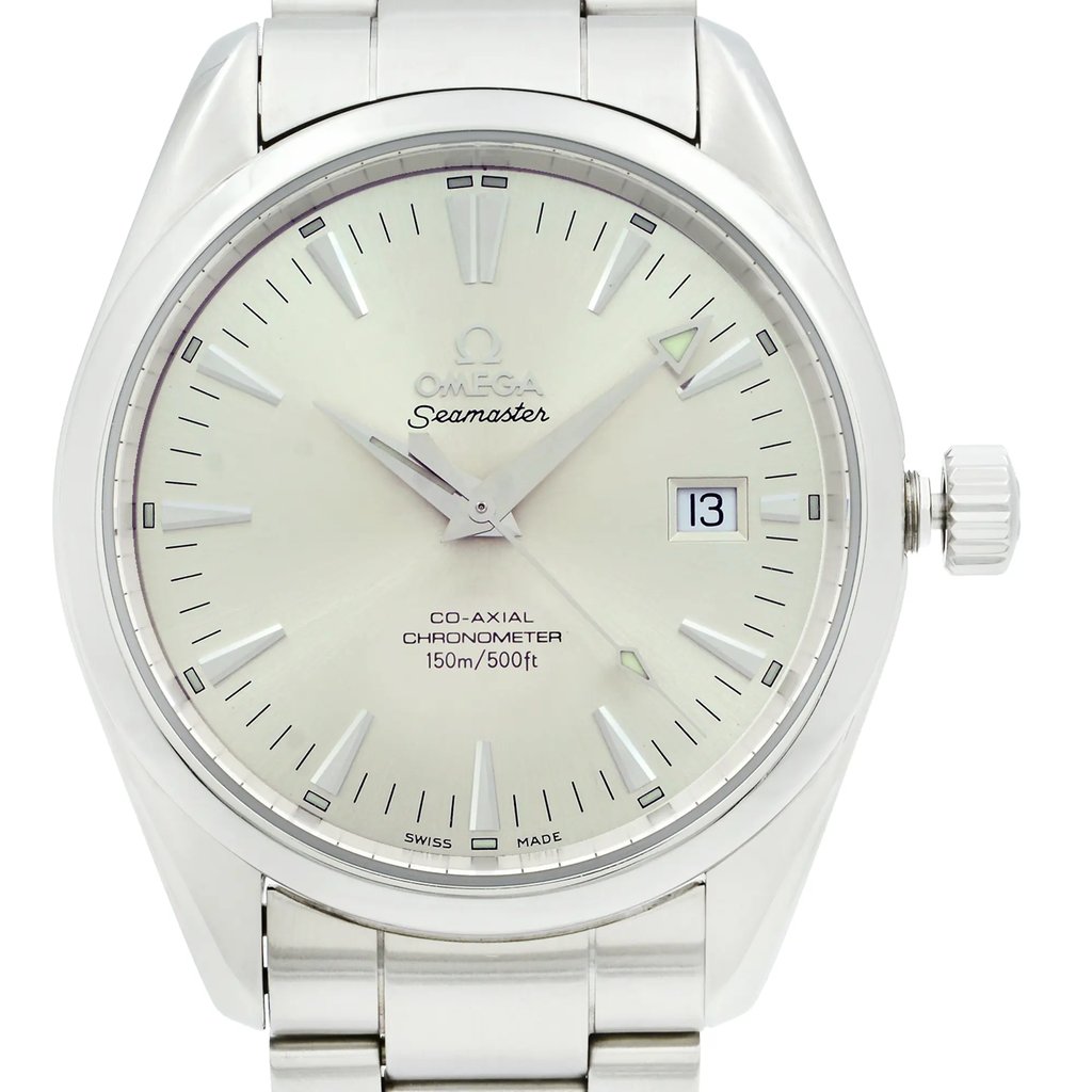 Up Close Front Facing Picture Of OMEGA 2503.30.00 Stainless Steel Watch Pre Owned Condition