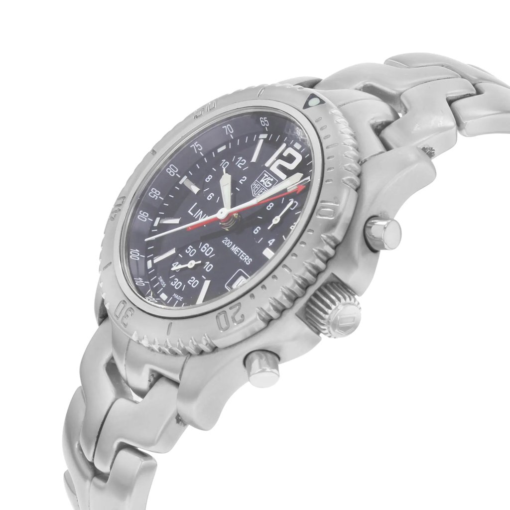 View Of Crown Facing Side Of TAG Heuer CT1111.BA0550 Stainless Steel Watch Pre Owned Condition
