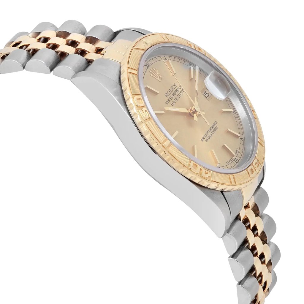 View Of Opposite Crown Facing Side Of Rolex 16263 Stainless Steel Watch Pre Owned Condition