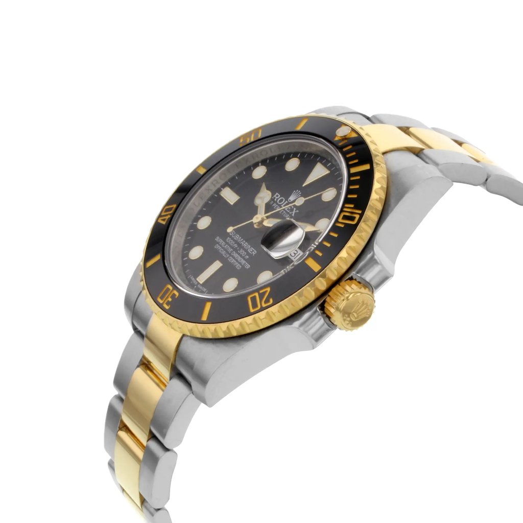 View Of Crown Facing Side Of Rolex 116613LN Stainless Steel Watch Pre Owned Condition