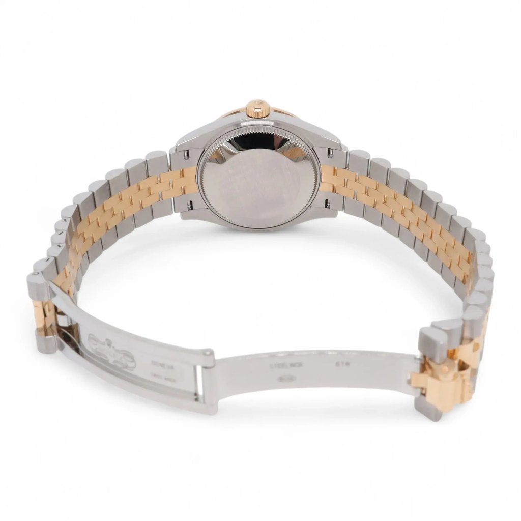 Back View Of Solid Back Case And Open Stainless Steel,Yellow Gold Band Of Rolex 278383RBR Watch New Condition