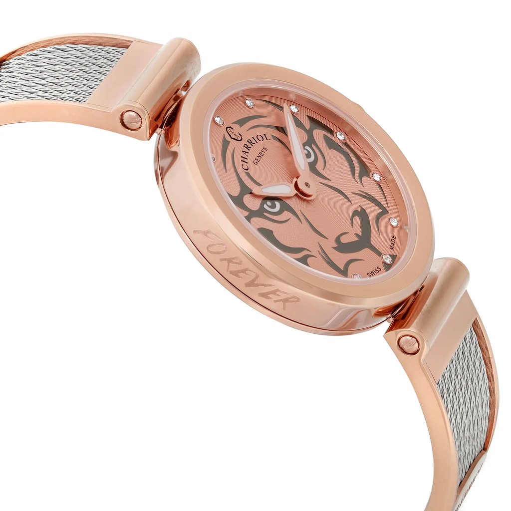 View Of Opposite Crown Facing Side Of Charriol FE32.102.029 Stainless Steel Watch New With Defects Condition