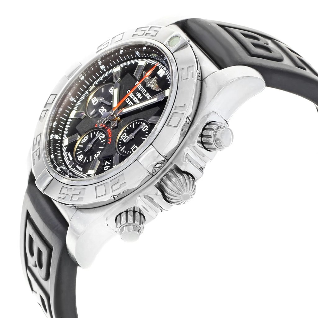 View Of Crown Facing Side Of Breitling AB011010/BB08-153S Stainless Steel Watch Pre Owned Condition