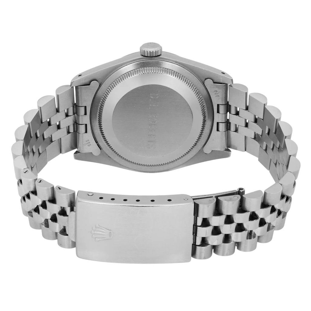 Back View Of Screwback Back Case And Closed Stainless Steel Band Of Rolex 16234 Watch Pre Owned Condition