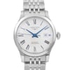 Up Close Front Facing Picture Of Longines L2.321.4.11.6 Stainless Steel Watch Unworn Condition