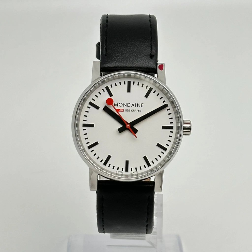 Front Full View Of Mondaine MSE.35110.LB Stainless Steel Watch Pre Owned Condition Good
