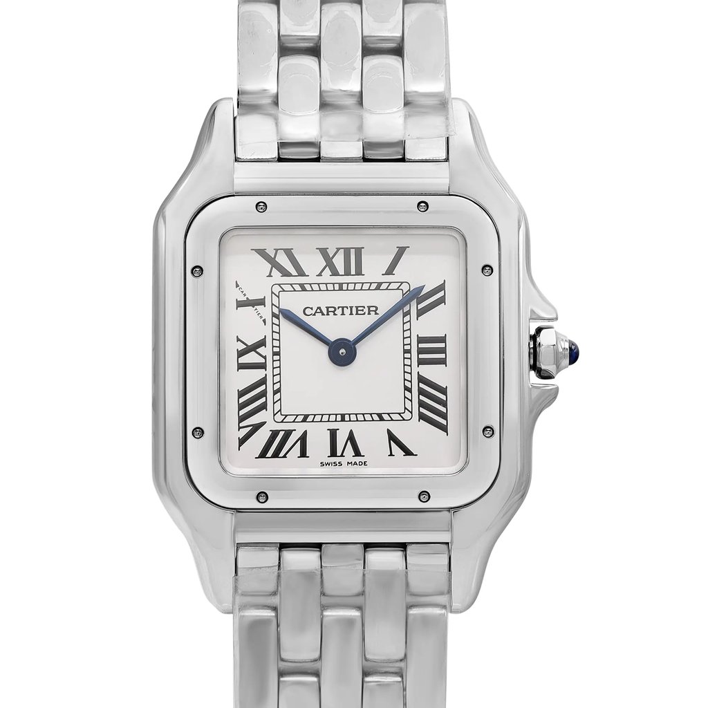 Up Close Front Facing Picture Of Cartier WSPN0007 Stainless Steel Watch Unworn Condition