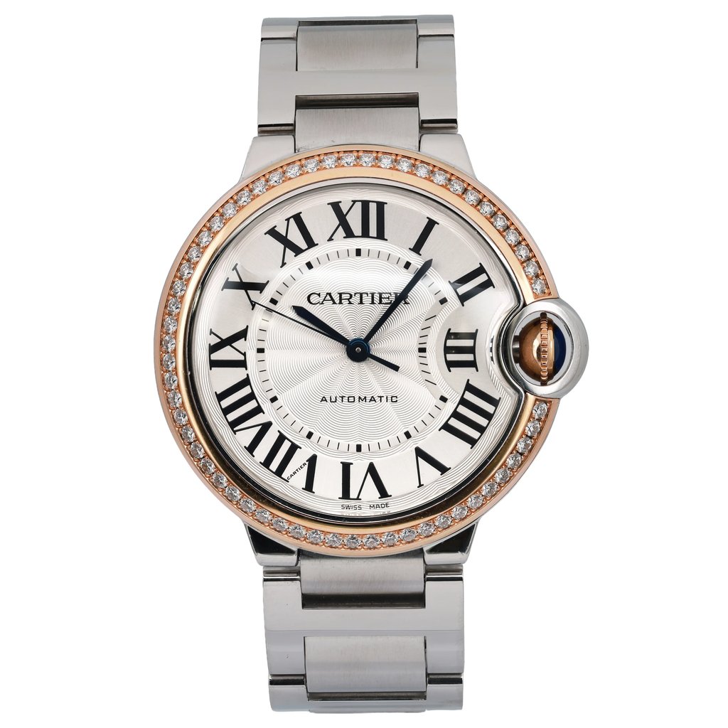 Front Full View Of Cartier WE902081 Stainless Steel Watch Pre Owned Condition Excellent
