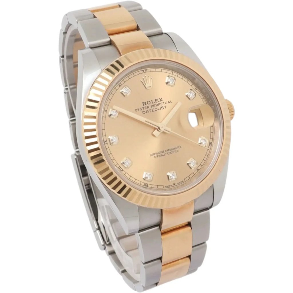 View Of Opposite Crown Facing Side Of Rolex 126333G Stainless Steel Watch Pre Owned Condition