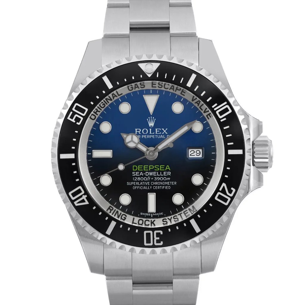 An image of a wristwatch shown in a front close-up shot, highlighting the watch face. The watch is unworn and features a detailed dial with prominent hour markers and hands. The bezel and crown are clearly visible, emphasizing the design and craftsmanship. The angle captures the intricate details of the watch, presenting it as a high-quality timepiece.