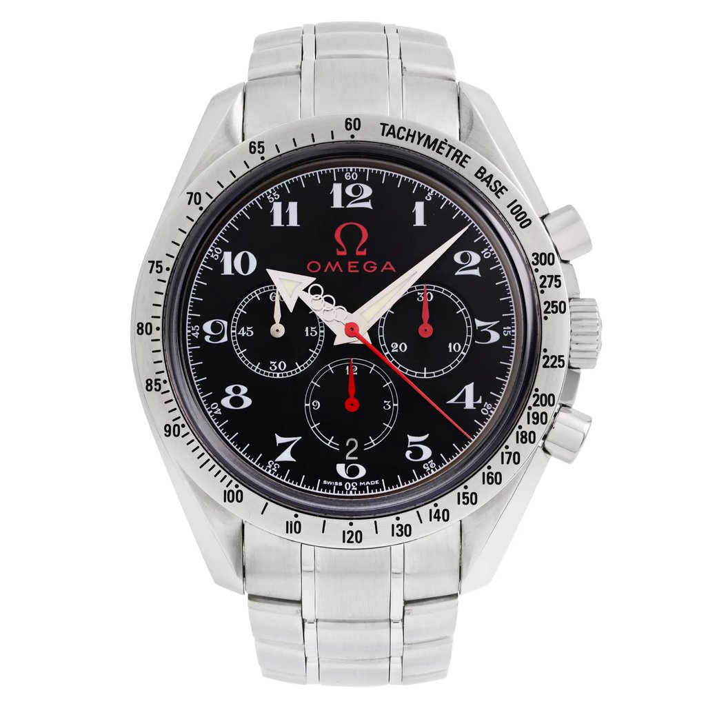 Front Full View Of OMEGA 3557.50.00 Stainless Steel Watch Pre Owned Condition {Product Condition}