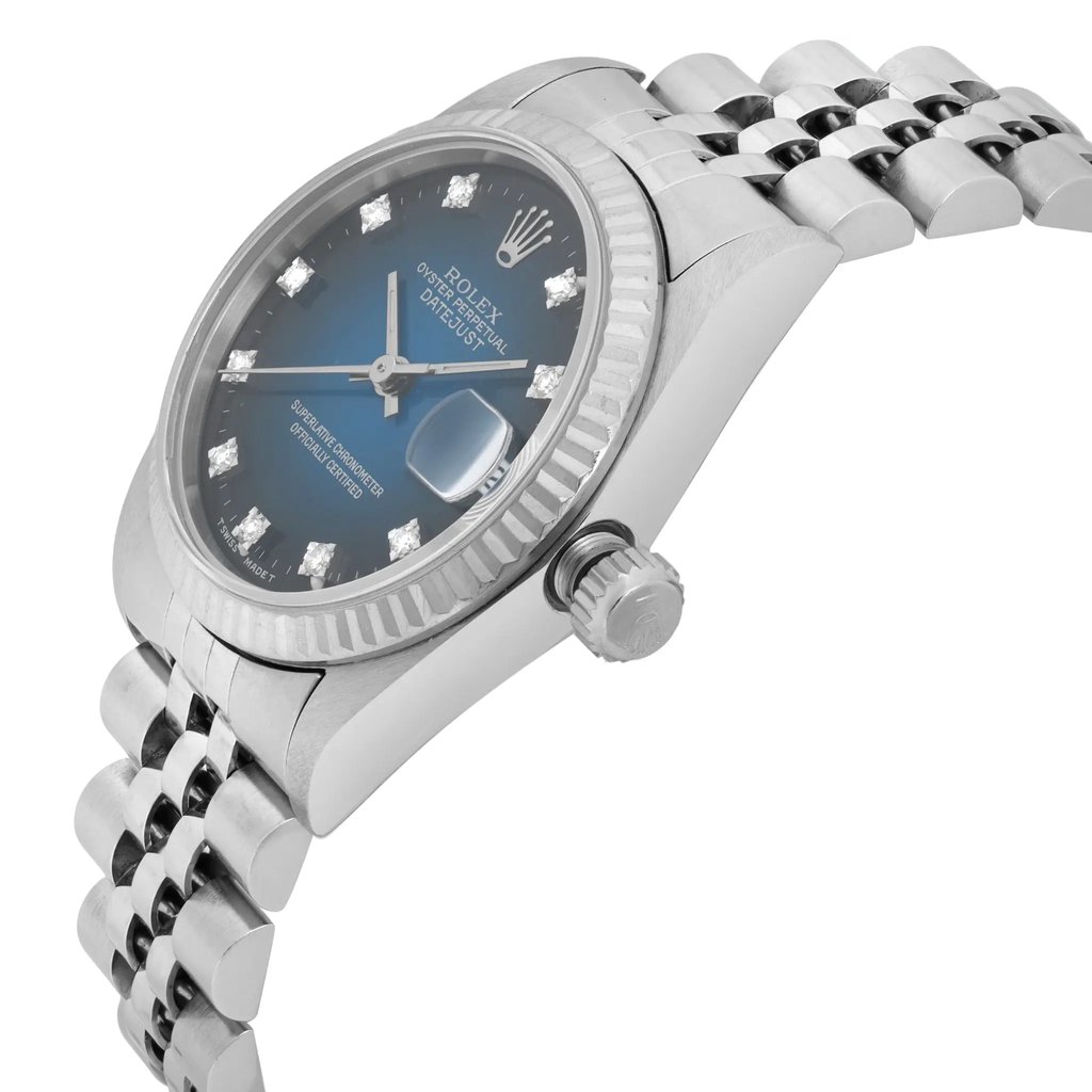 View Of Crown Facing Side Of Rolex 68274 Stainless Steel Watch Pre Owned Condition