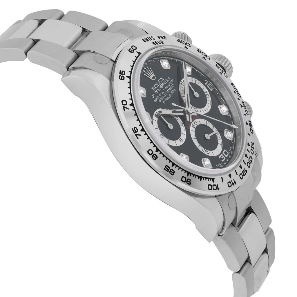 View Of Opposite Crown Facing Side Of Rolex 116509 White Gold Watch Pre Owned Condition