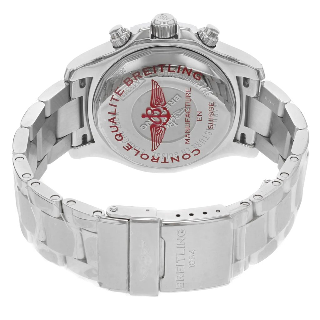 Back View Of {Caseback} Back Case And Closed Stainless Steel Band Of Breitling A13311D1/C936-161A Watch Display Model Condition