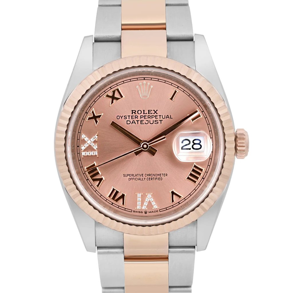 Up Close Front Facing Picture Of Rolex 126231 Stainless Steel Watch Pre Owned Condition