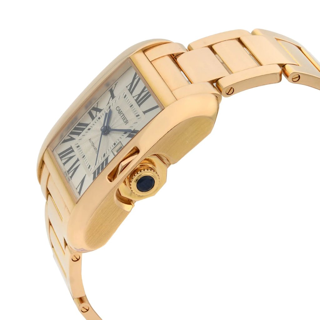 View Of Crown Facing Side Of Cartier W5310003 Rose Gold Watch Pre Owned Condition