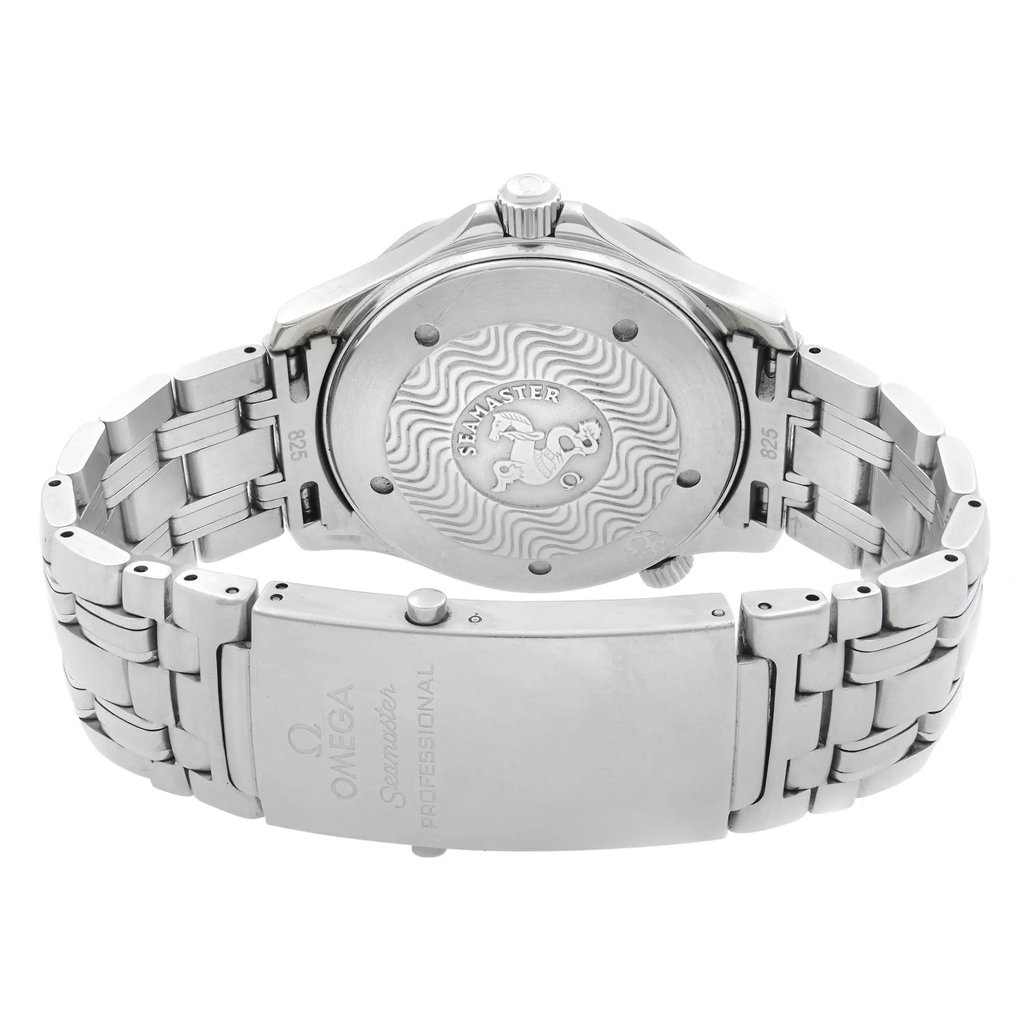 Back View Of Solid Back Case And Closed Stainless Steel Band Of OMEGA 2531.80.00 Watch Pre Owned Condition