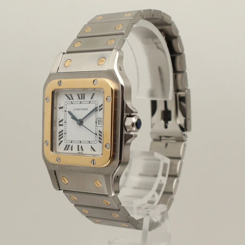 View Of Crown Facing Side Of Cartier 2961 Stainless Steel Watch Pre Owned Condition