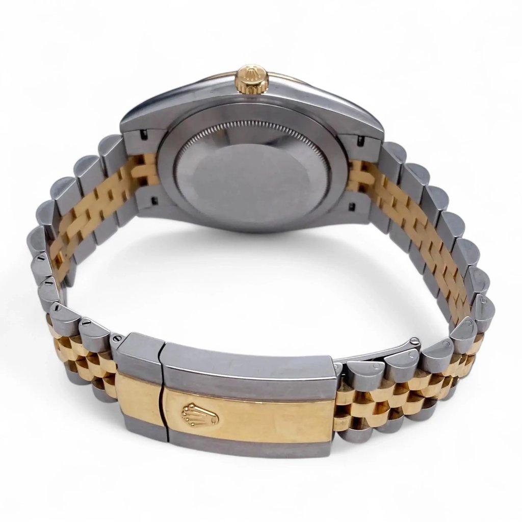 Back View Of Solid Back Case And Closed Stainless Steel,Yellow Gold Band Of Rolex 126333 Watch Pre Owned Condition