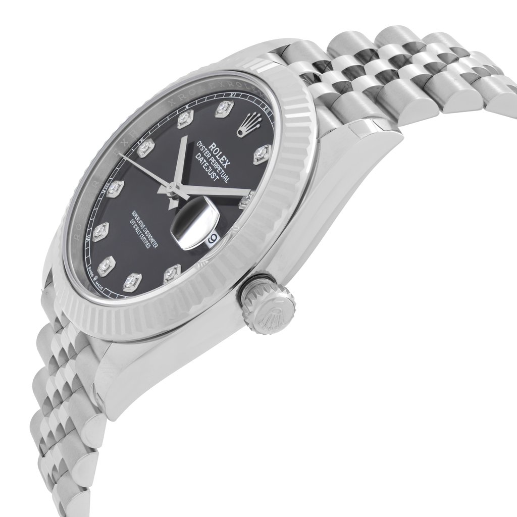 View Of Crown Facing Side Of Rolex 126334 Stainless Steel Watch New Condition