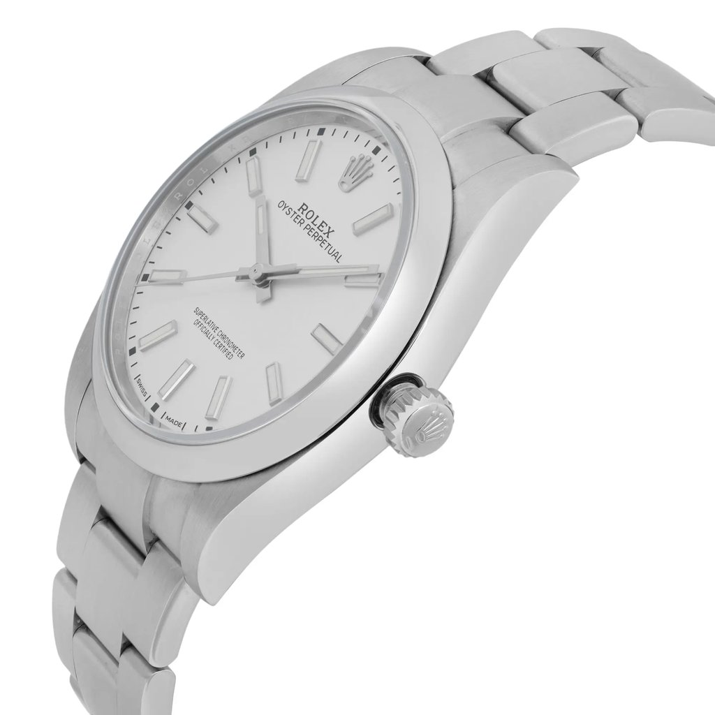 View Of Crown Facing Side Of Rolex 114300 wio Stainless Steel Watch Pre Owned Condition