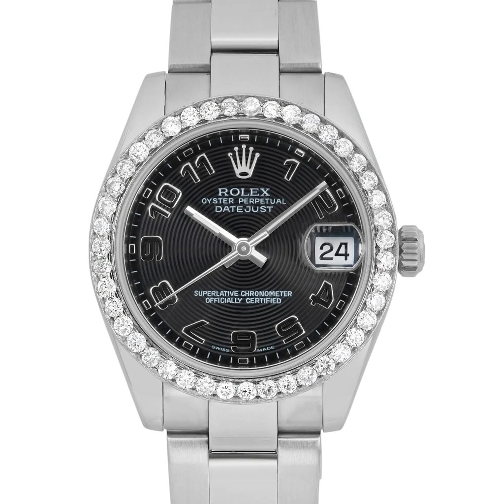 Up Close Front Facing Picture Of Rolex 178240 Stainless Steel Watch Pre Owned Condition