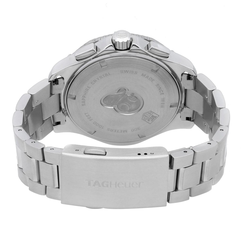 Back View Of Solid Back Case And Closed Stainless Steel Band Of TAG Heuer CAN1011.BA0821 Watch Pre Owned Condition