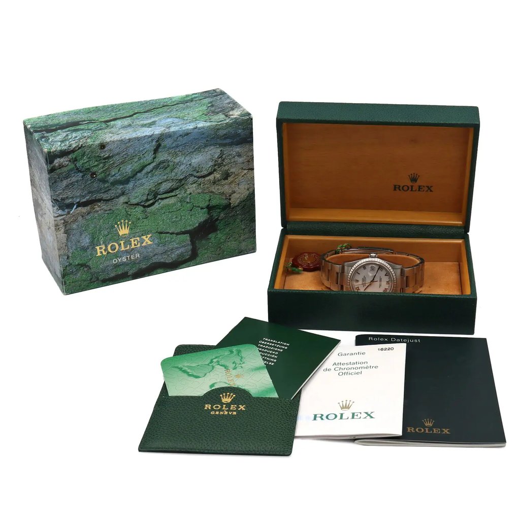  Full View Box, Documents and Rolex 16220 With Watch In The Image 