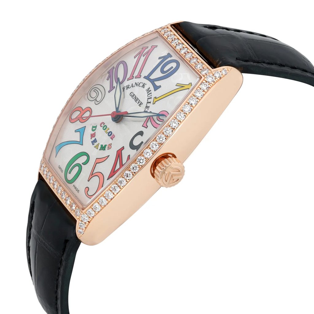 View Of Crown Facing Side Of Franck Muller 5851 M SC COLDRM D1R Rose Gold Watch Pre Owned Condition