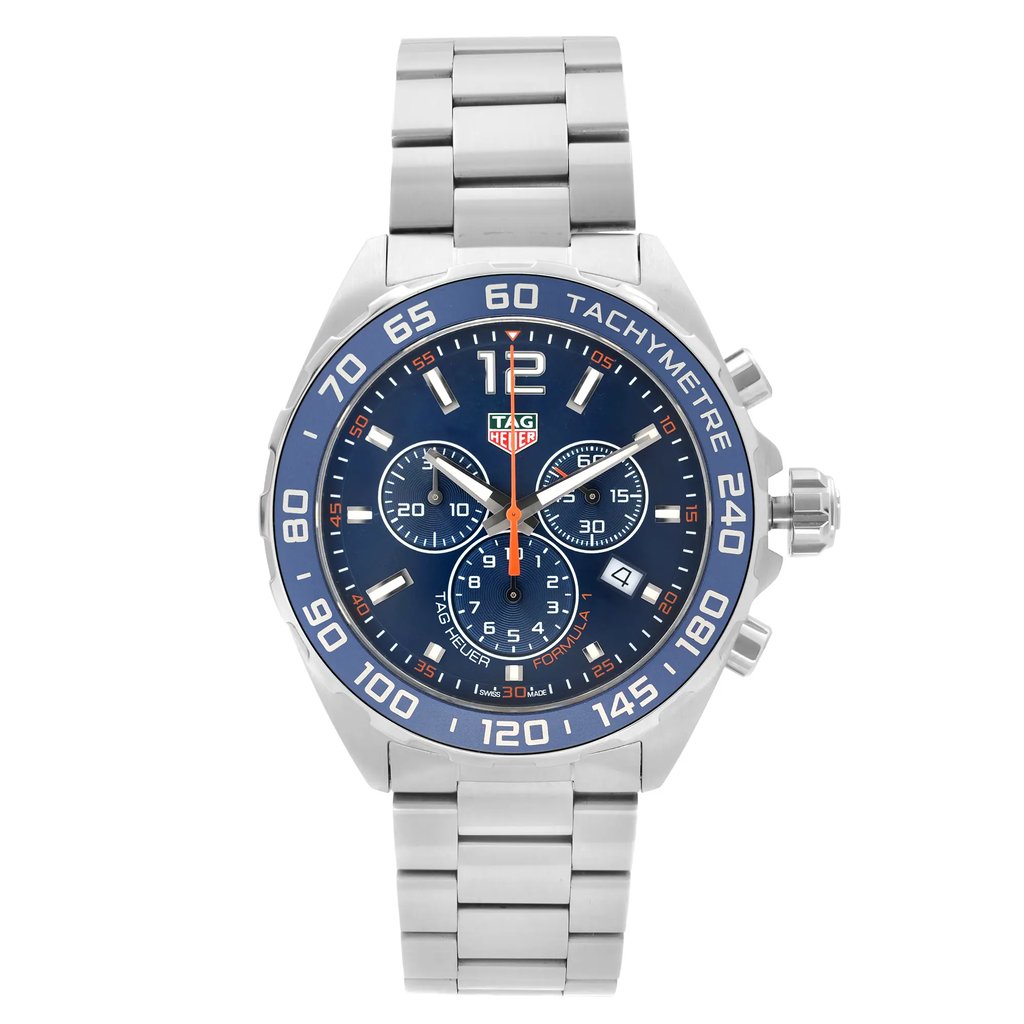 Front Full View Of TAG Heuer CAZ1014.BA0842 Stainless Steel Watch Pre Owned Condition {Product Condition}