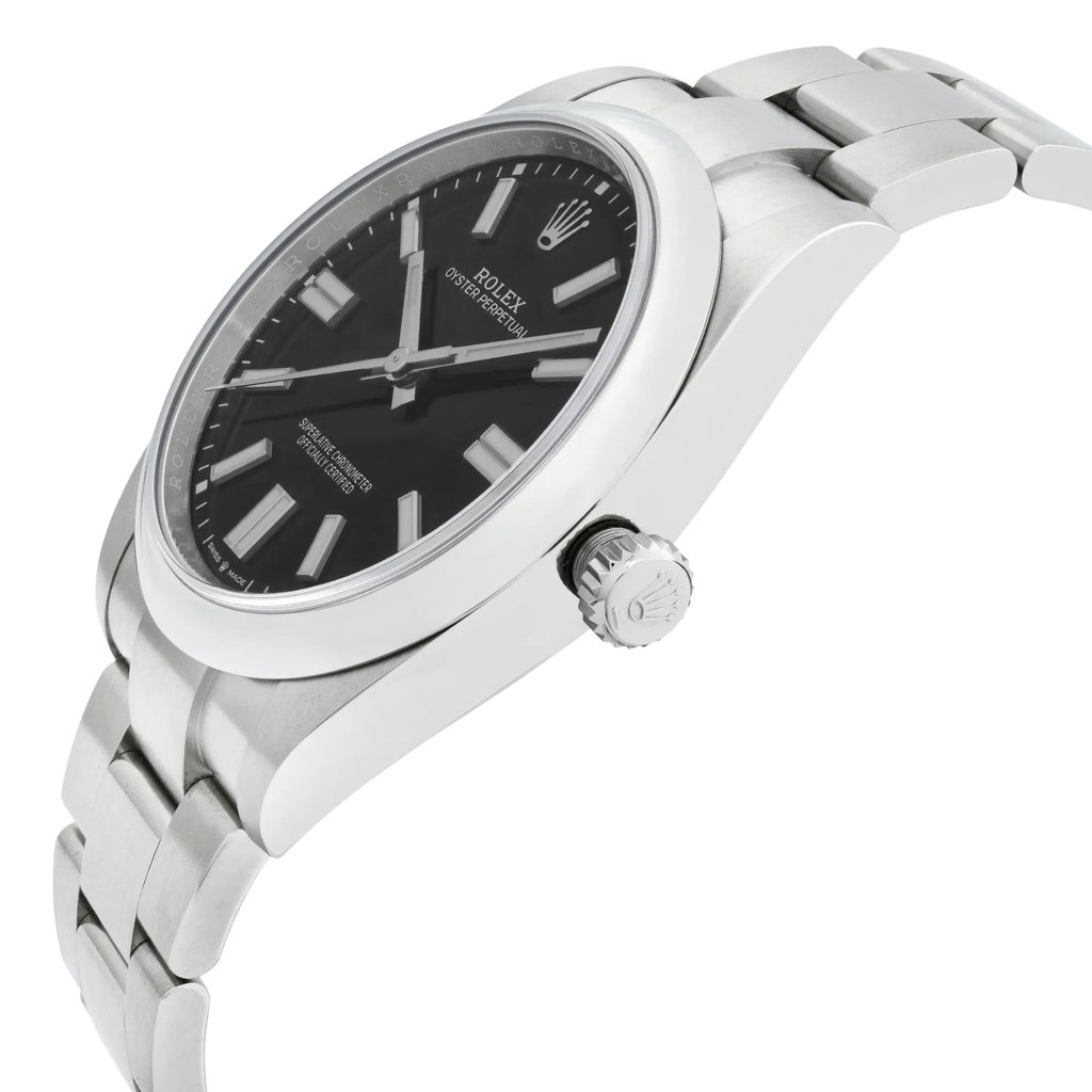 View Of Crown Facing Side Of Rolex 126000 Stainless Steel Watch New Condition