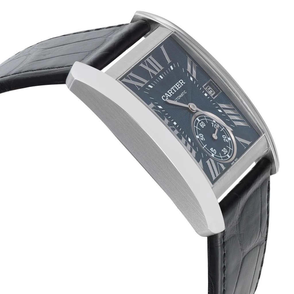 View Of Opposite Crown Facing Side Of Cartier WSTA0010 Stainless Steel Watch Pre Owned Condition