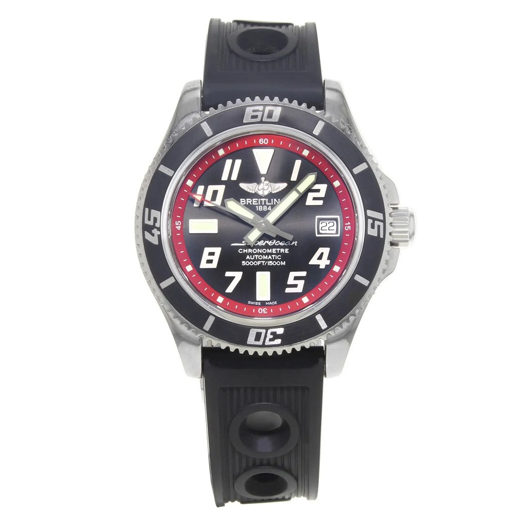 Front Full View Of Breitling A1736402/BA31-202S Stainless Steel Watch Pre Owned Condition {Product Condition}