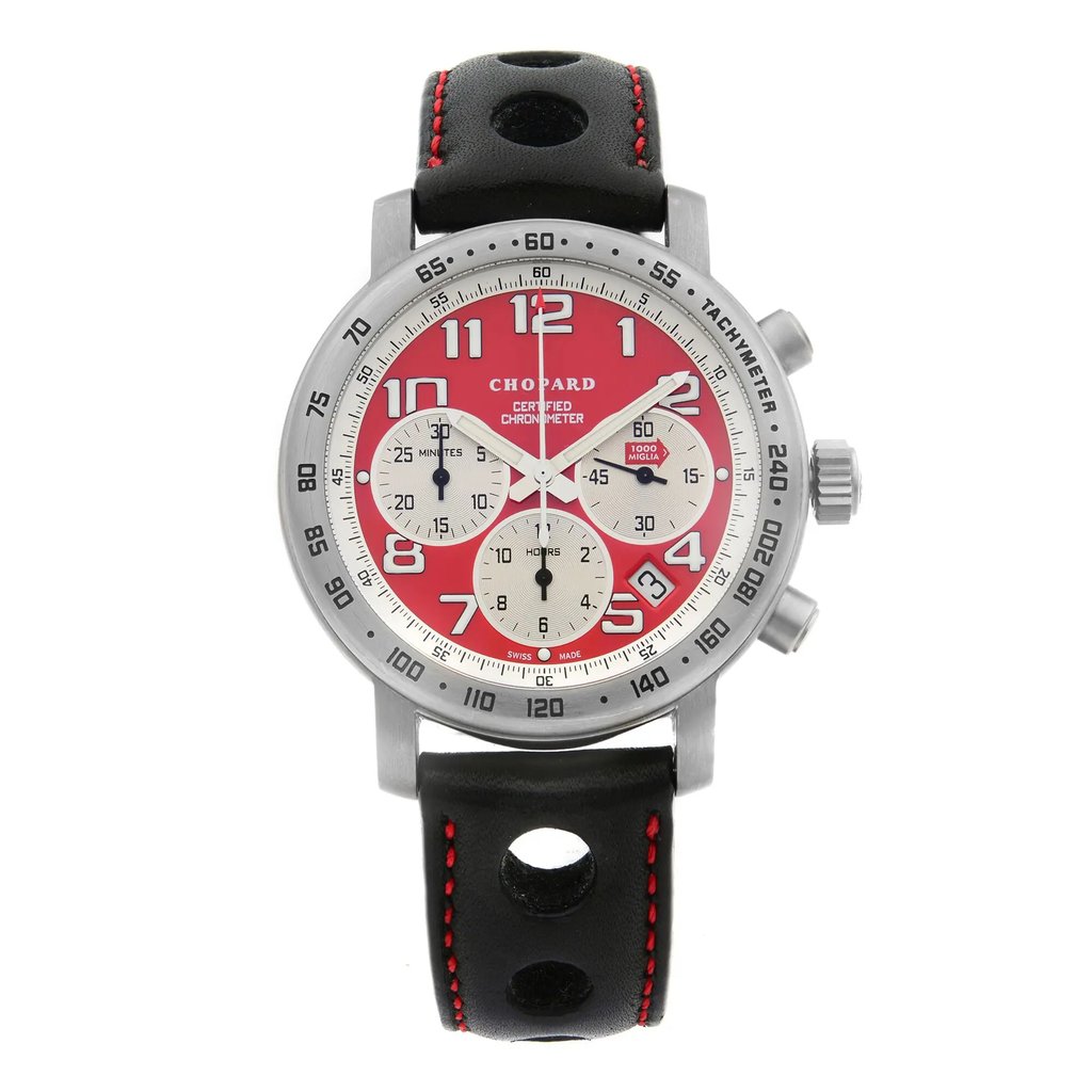 Front Full View Of Chopard N/A Titanium Watch Pre Owned Condition {Product Condition}