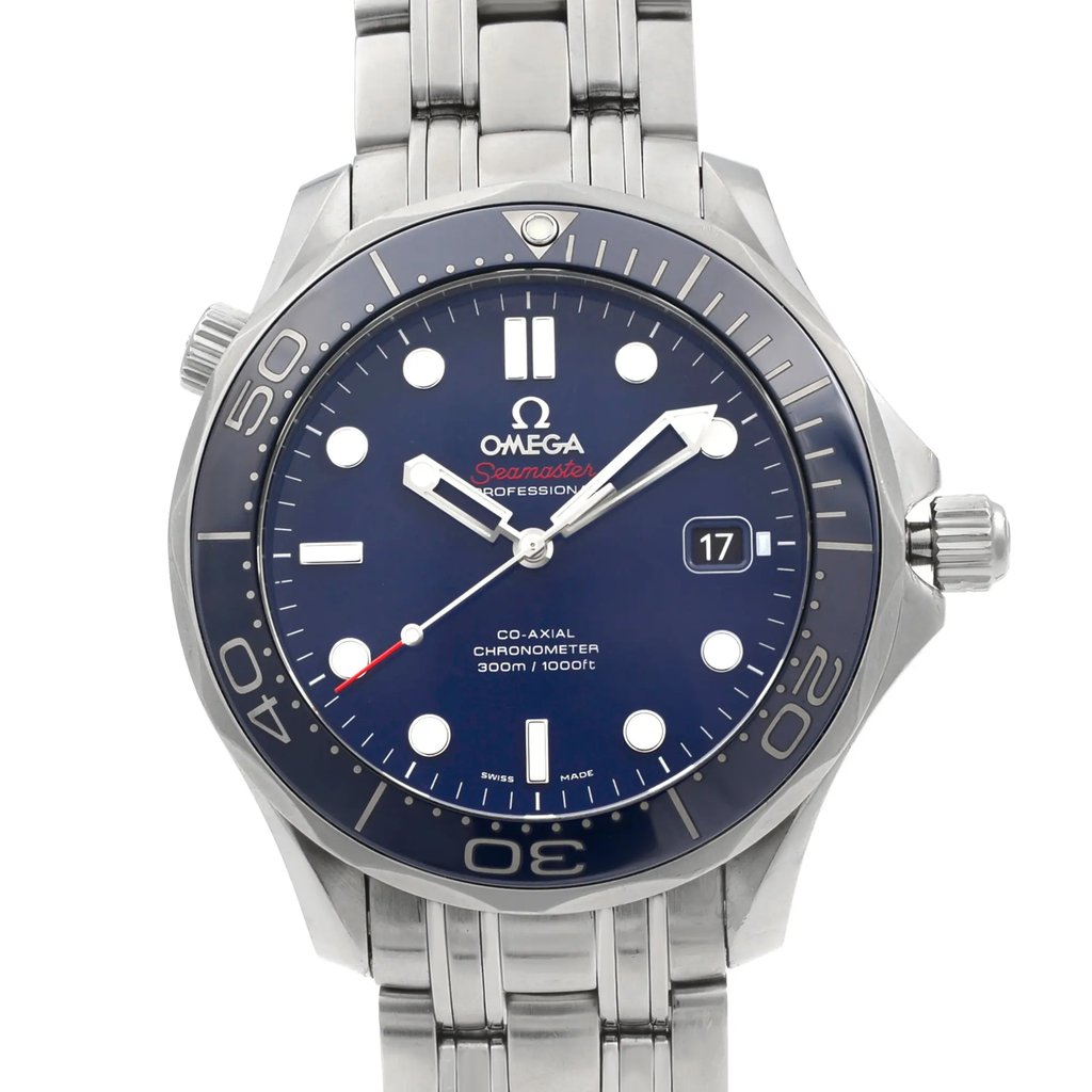 Up Close Front Facing Picture Of OMEGA 212.30.41.20.03.001 Stainless Steel Watch Pre Owned Condition