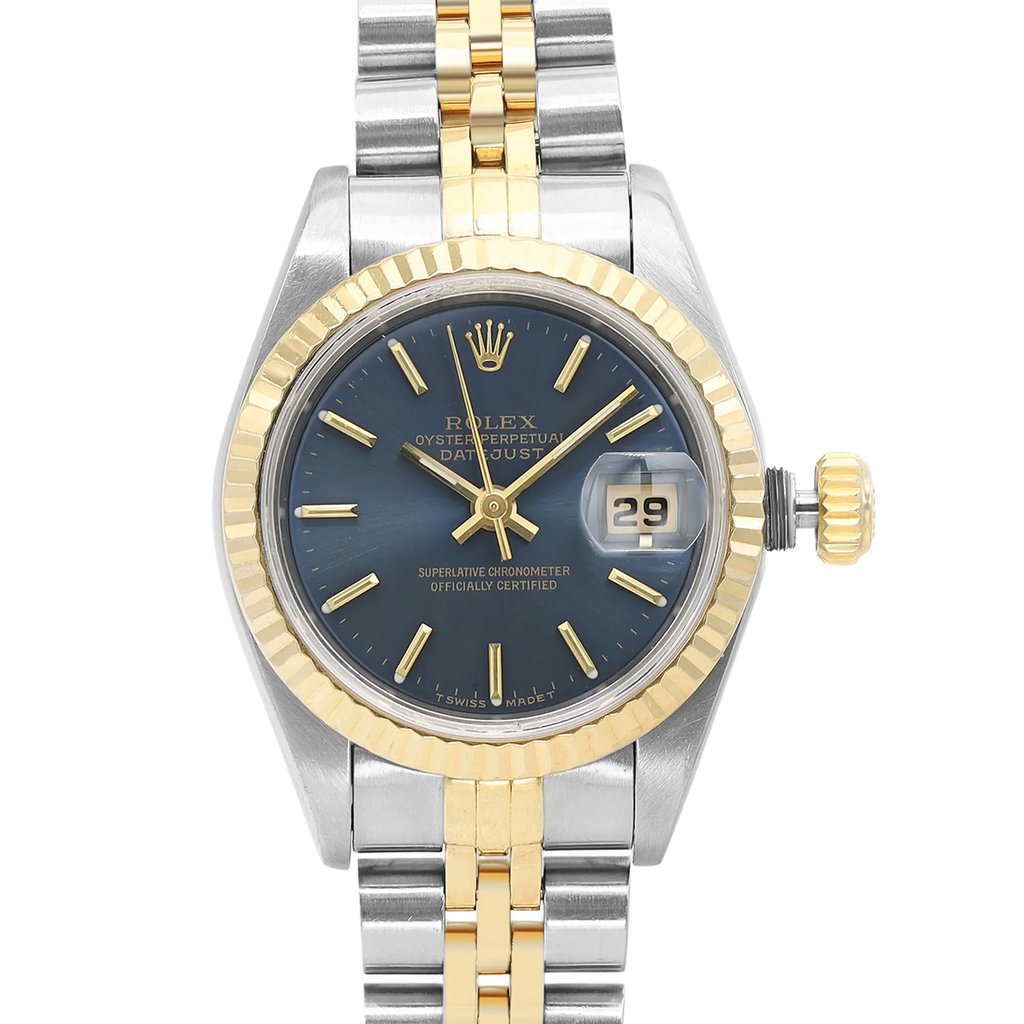 Up Close Front Facing Picture Of Rolex 69173 Stainless Steel,Gold 18kt Watch Pre Owned Condition