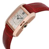 View Of Crown Facing Side Of Cartier WJTA0009 Rose Gold Watch Pre Owned Condition
