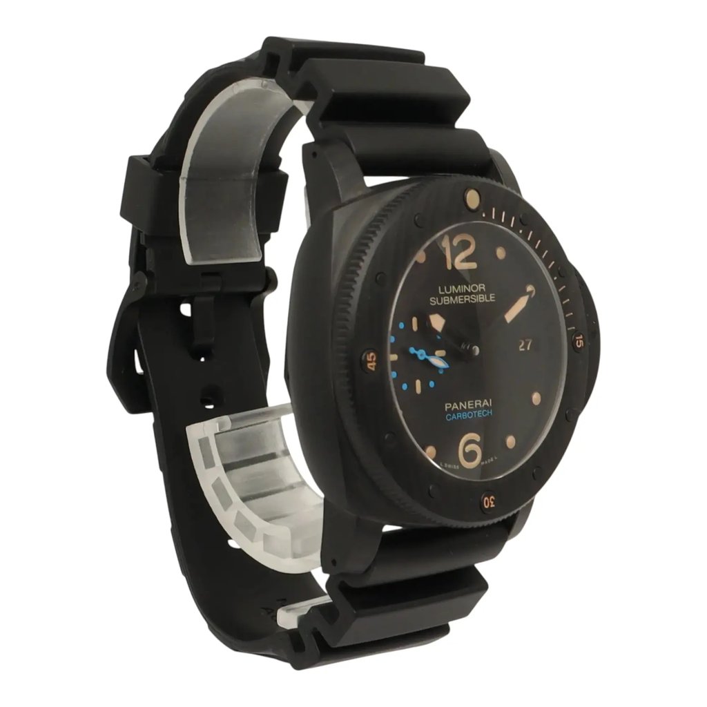 View Of Opposite Crown Facing Side Of Panerai PAM00616 Ceramic Watch Pre Owned Condition