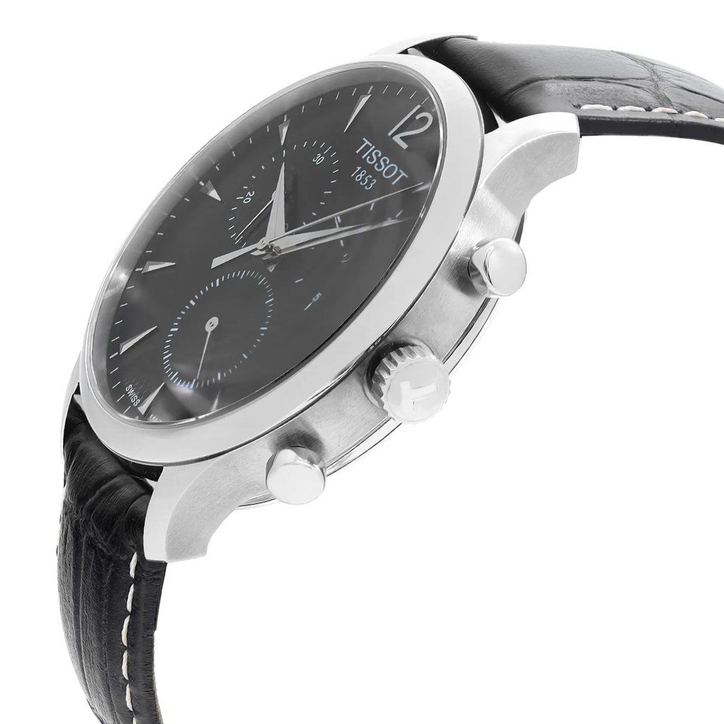 View Of Crown Facing Side Of Tissot T063.617.16.057.00 Stainless Steel Watch Unworn Condition