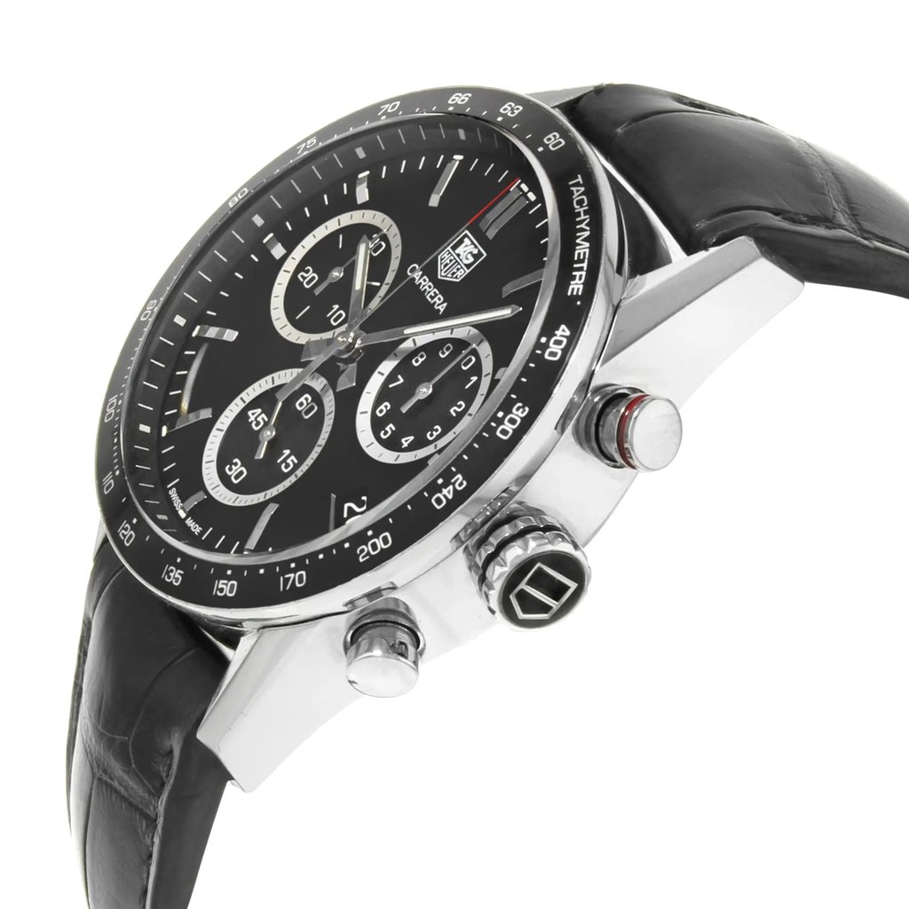 View Of Crown Facing Side Of TAG Heuer CV1A10.FC6235 Stainless Steel Watch Pre Owned Condition