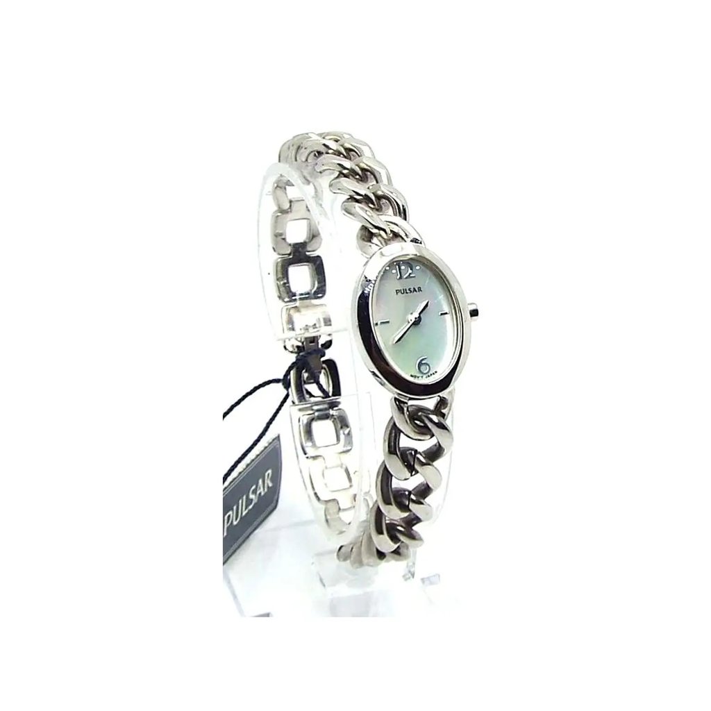 View Of Opposite Crown Facing Side Of Pulsar 1N00-X124 Stainless Steel Watch Pre Owned Condition