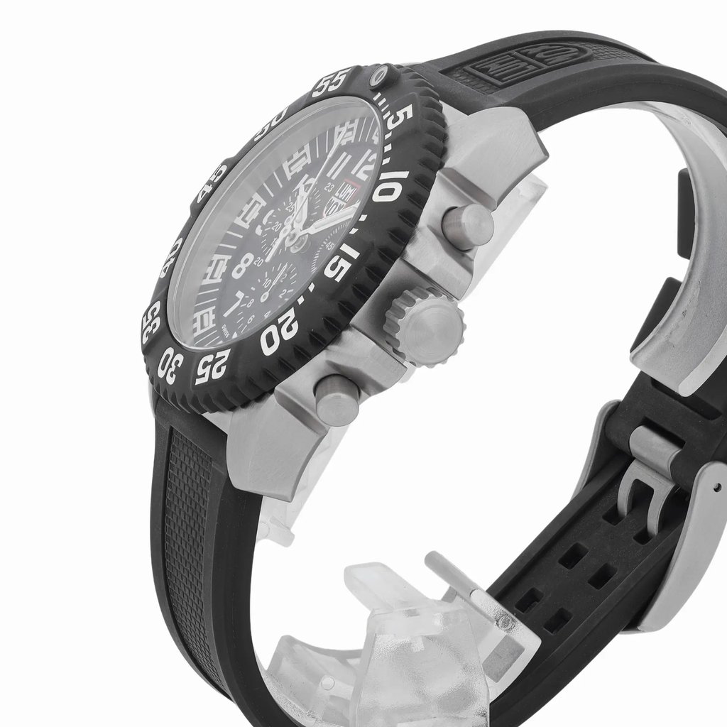 View Of Crown Facing Side Of Luminox XS.3181 Stainless Steel Watch Unworn Condition
