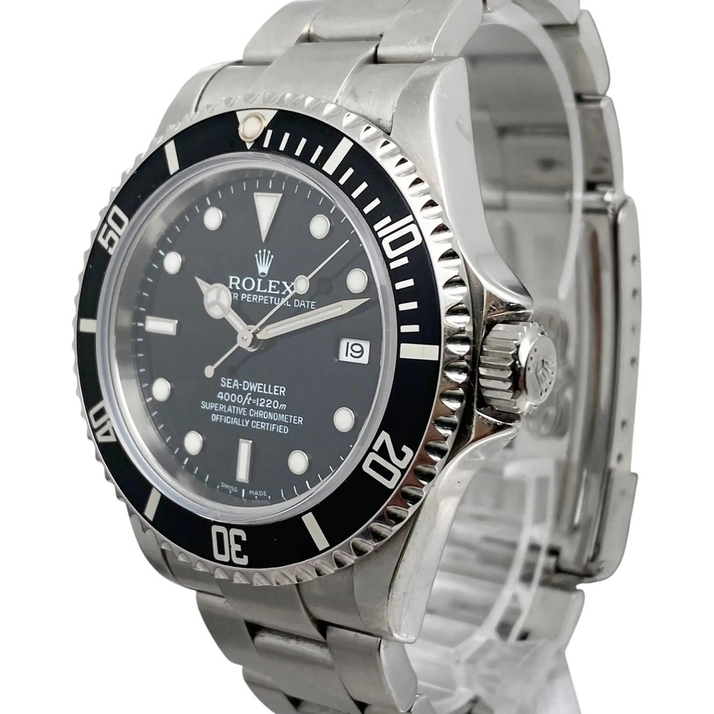 View Of Crown Facing Side Of Rolex 16600 Stainless Steel Watch Pre Owned Condition