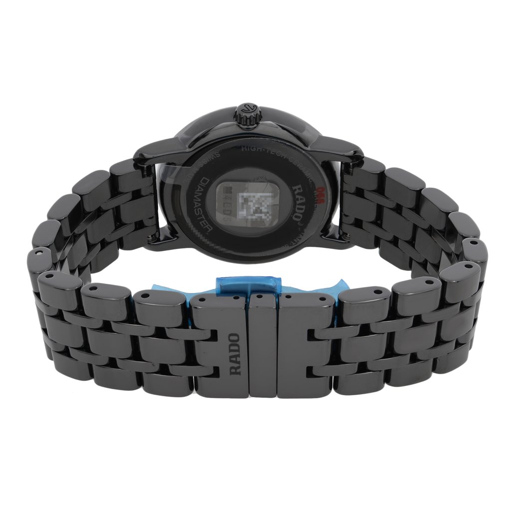 Back View Of Snap Back Case And Closed Ceramic Band Of Rado R14063727 Watch Unworn Condition