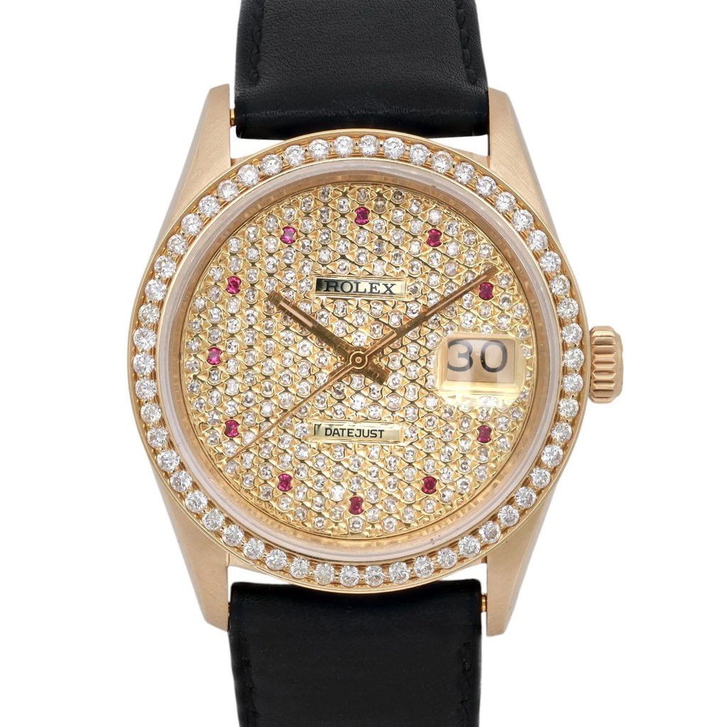 Up Close Front Facing Picture Of Rolex 16238 Yellow Gold Watch Pre Owned Condition